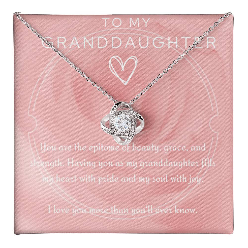 Luxury Love Knot Necklace - To My Granddaughter Love Knot Necklace (Yellow & White Gold Variants)