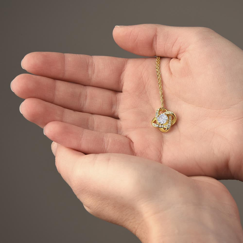 Wedding - Daughter Love Knot Necklace (Yellow & White Gold Variants)