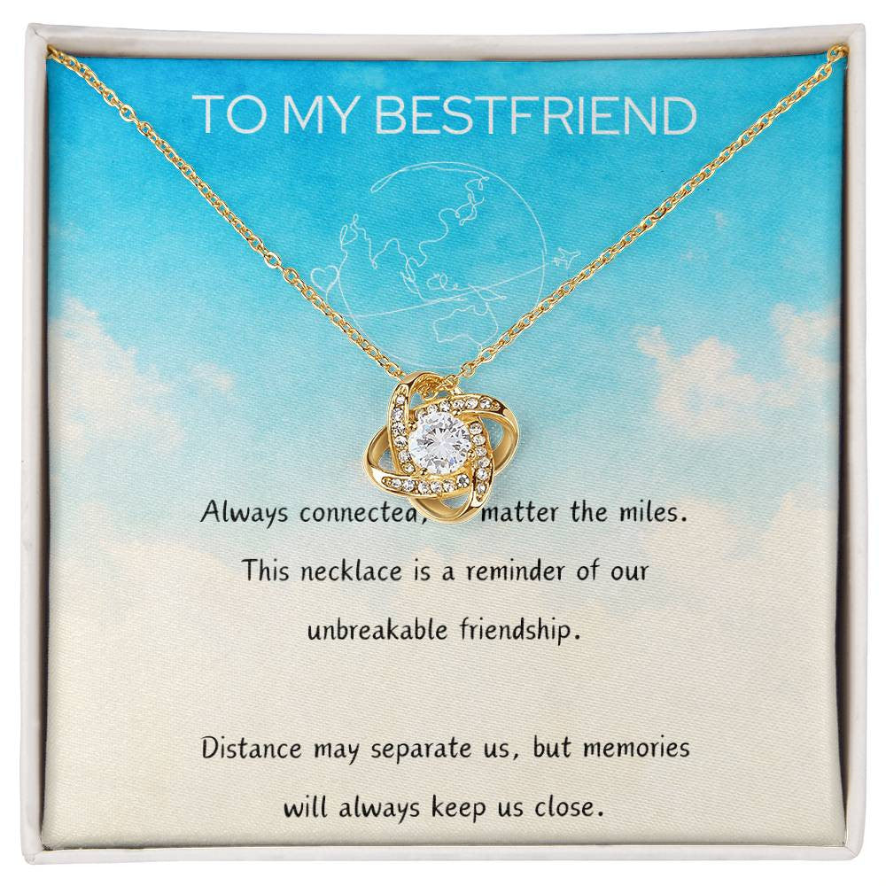 Luxury Love Knot Necklace - Long Distance To My Best Friend Love Knot Necklace (Yellow & White Gold Variants)