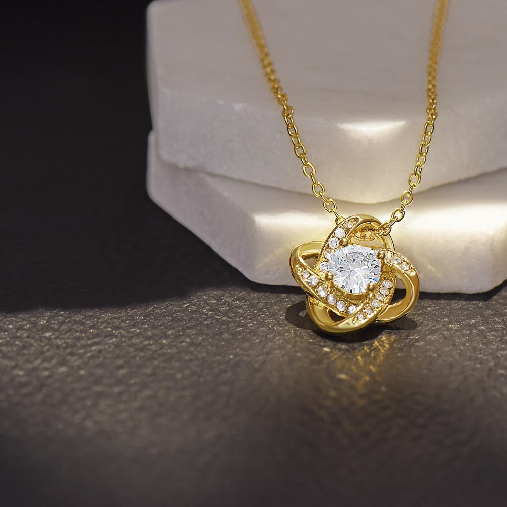 Luxury Love Knot Necklace - To My Granddaughter Love Knot Necklace (Yellow & White Gold Variants)