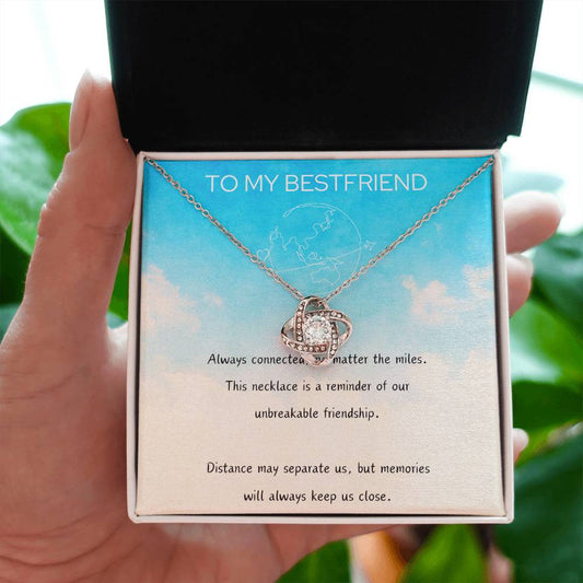 Luxury Love Knot Necklace - Long Distance To My Best Friend Love Knot Necklace (Yellow & White Gold Variants)