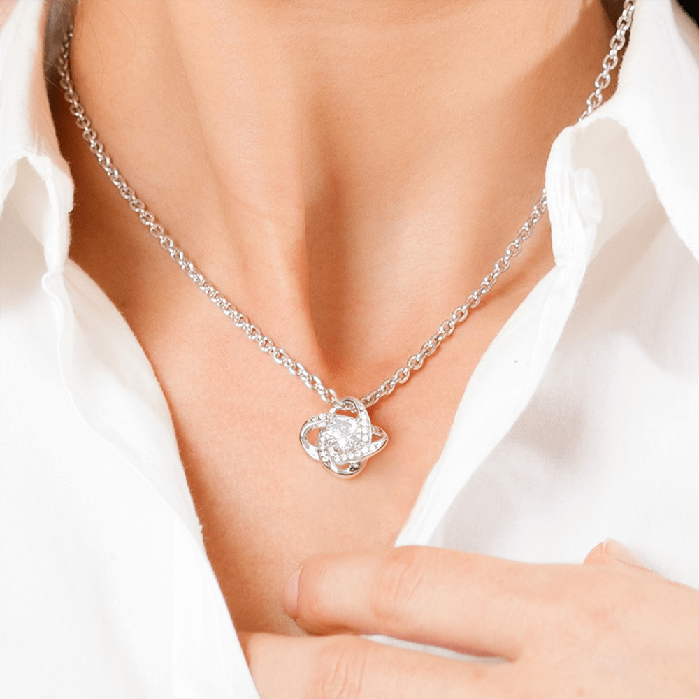 Luxury Love Knot Necklace - Long Distance To My Best Friend Love Knot Necklace (Yellow & White Gold Variants)