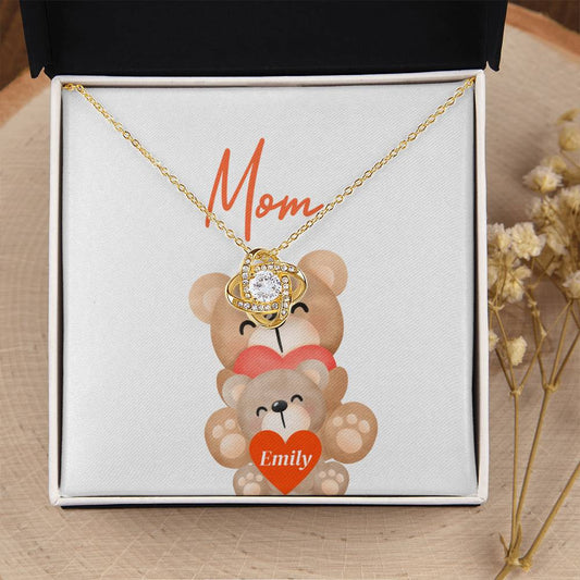 Personalized Love Knot Necklace To My Mother (Yellow & White Gold Variants)