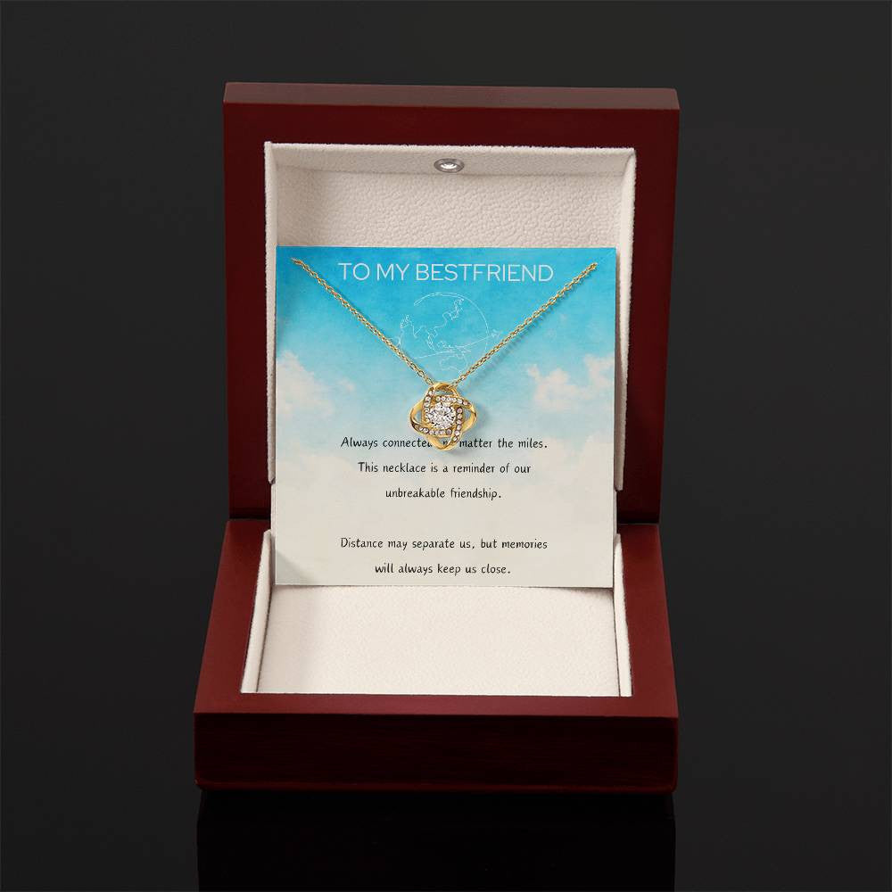 Luxury Love Knot Necklace - Long Distance To My Best Friend Love Knot Necklace (Yellow & White Gold Variants)