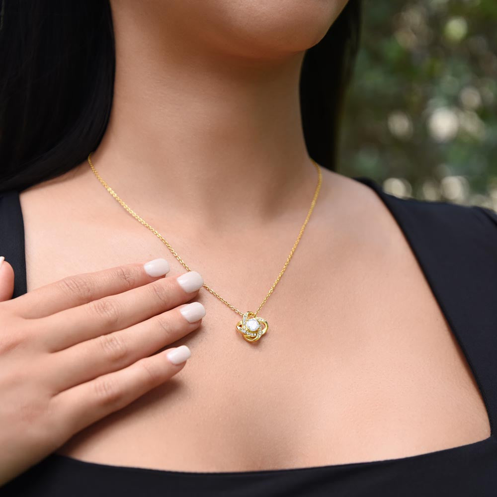 Luxury Love Knot Necklace - Long Distance To My Best Friend Love Knot Necklace (Yellow & White Gold Variants)